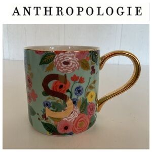 Anthropologie Rifle Paper Company Initial S Mug NWOT